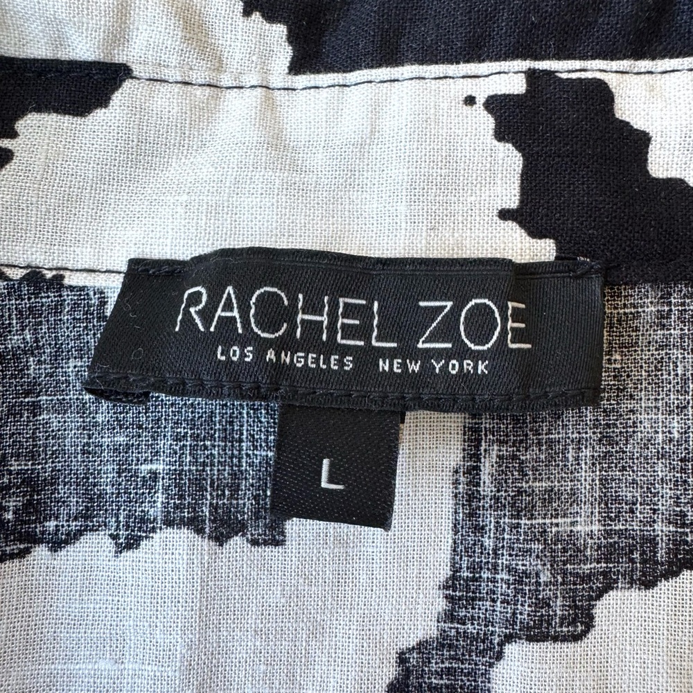 Rachel Zoe Printed Linen/Rayon 2 Piece set. Wide leg pant Sz L EUC Resort Wear - Picture 5 of 16